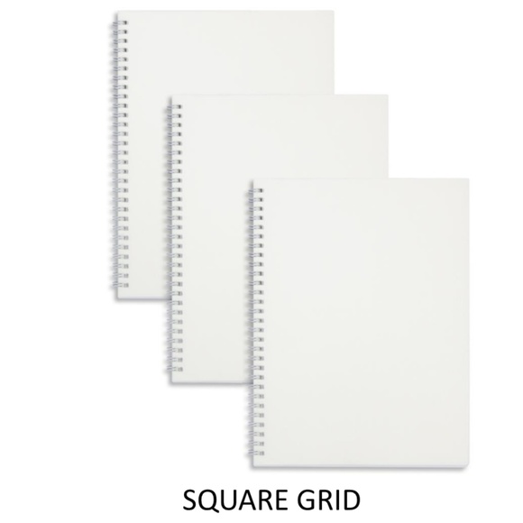 B5 TRANSPARENT HARDCOVER 3 NOTEBOOKS(SQUARE GRID) - Picture 1 of 4